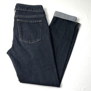 Banana Republic Women Low Rise Skinny Fit Jeans Dark Wash Size 26/2 Rolled Hem